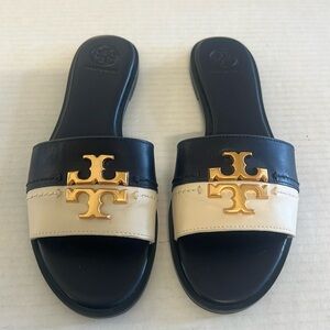 Tory Burch Everly slide size 7.5 Navy/Cream